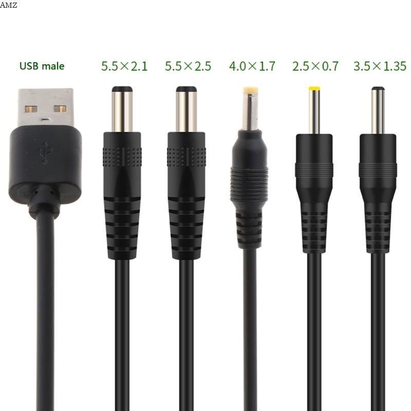 Amz สายชาร์จ USB เป็น DC 5 5x2 1 5 5x2 5 3 5x1 35 4 0x1 7