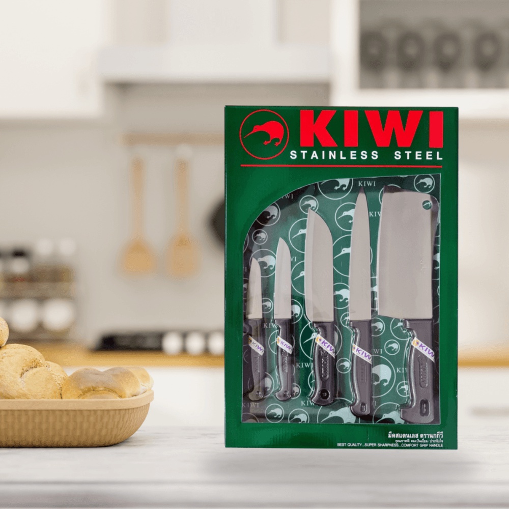 GlobalHouse KIWI มีดชุดคู่ครัว 5 ชิ้น สินค้าของแท้คุณภาพดี