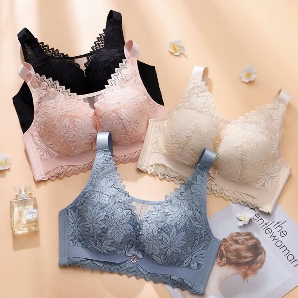 B61 เสื้อในลูกไม้ บราลูกไม้ ไร้โครง ฟองบาง คัพBC