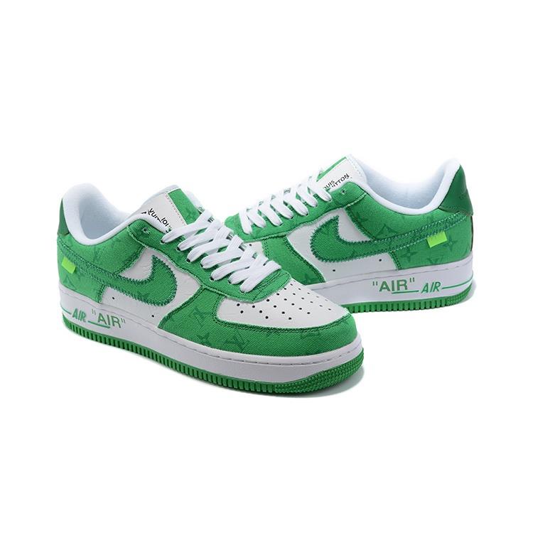 Louis Vuitton X Nike Air Force 1 White And Green Sports Shoes z718