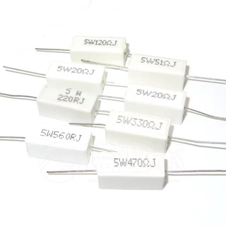 ตัวต้านทานเซรามิกซีเมนต์ 5W 10R 15 22 4 30 33 47 51 100 330 470 560 โอห์ม