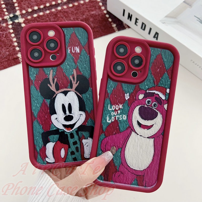 เคส Huawei Y7A Y9 Y9S P30 Nova 5T 9 10 SE Y70 Pro Prime 2019 2020 Protect Stair Camera Mickey Mouse Strawberry Bear Soft Red Case
