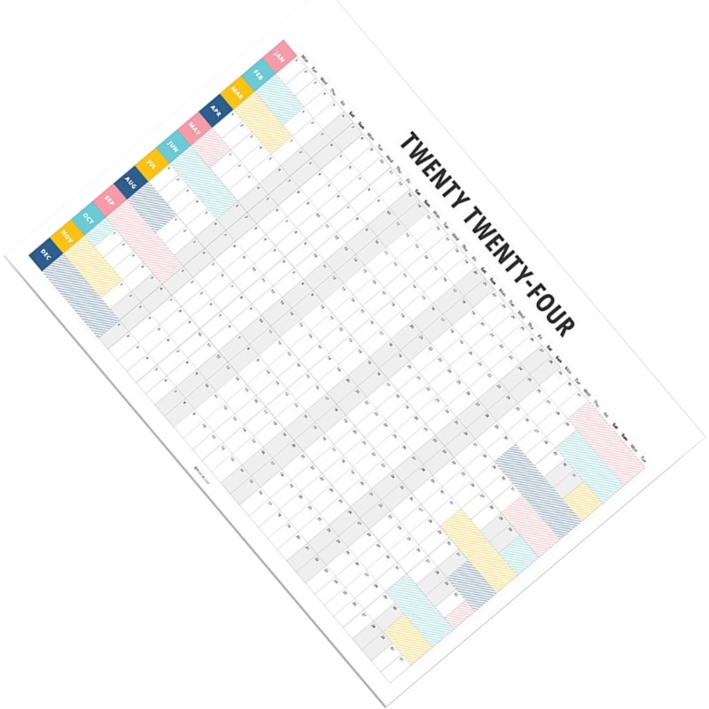 Top 2024 Wall Planner ปฏิทินเต็มปี 2024 Yearly Planner run 1 2024- 12 2024