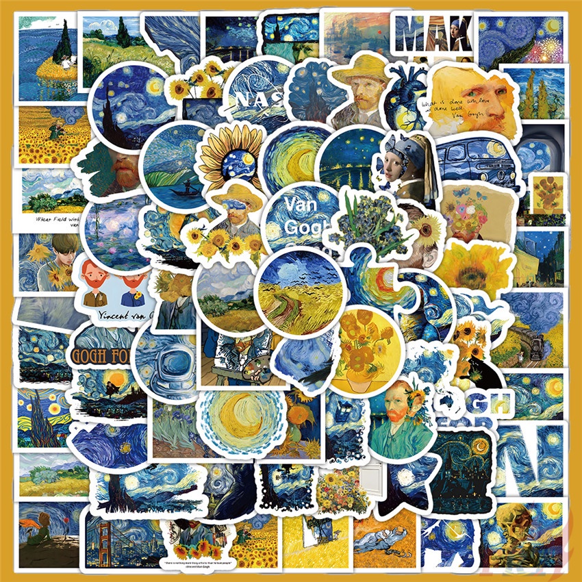 100Pcs/Set KUSO Funny Van Gogh Art Mini Stickers Waterproof DIY Fashion Doodle Decals Stickers