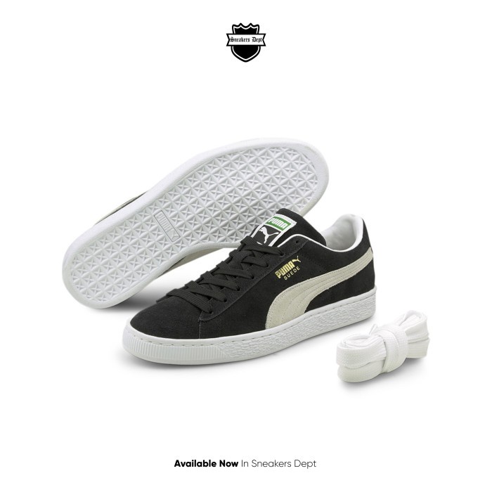 รองเท้าผ้าใบ Sepatu Pria Puma Suede Classic XXI สีดำสีขาว ORIGINAL Unisex