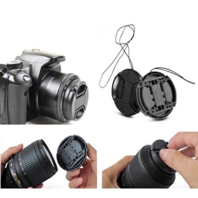 (ฝา) ฝาปิดเลนส์ พร้อมสายคล้อง lens cap ฝาปิดหน้าเลนส์