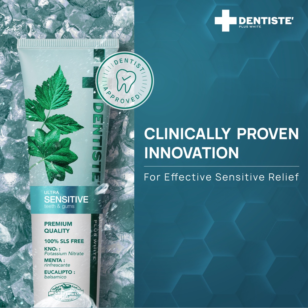 [แพ็ค 2] Dentiste' Ultra Sensitive 100g. ยาสีฟัน 1500PPM ลดเสียวฟัน อ่อนโยน เดนทิสเต้ - 6