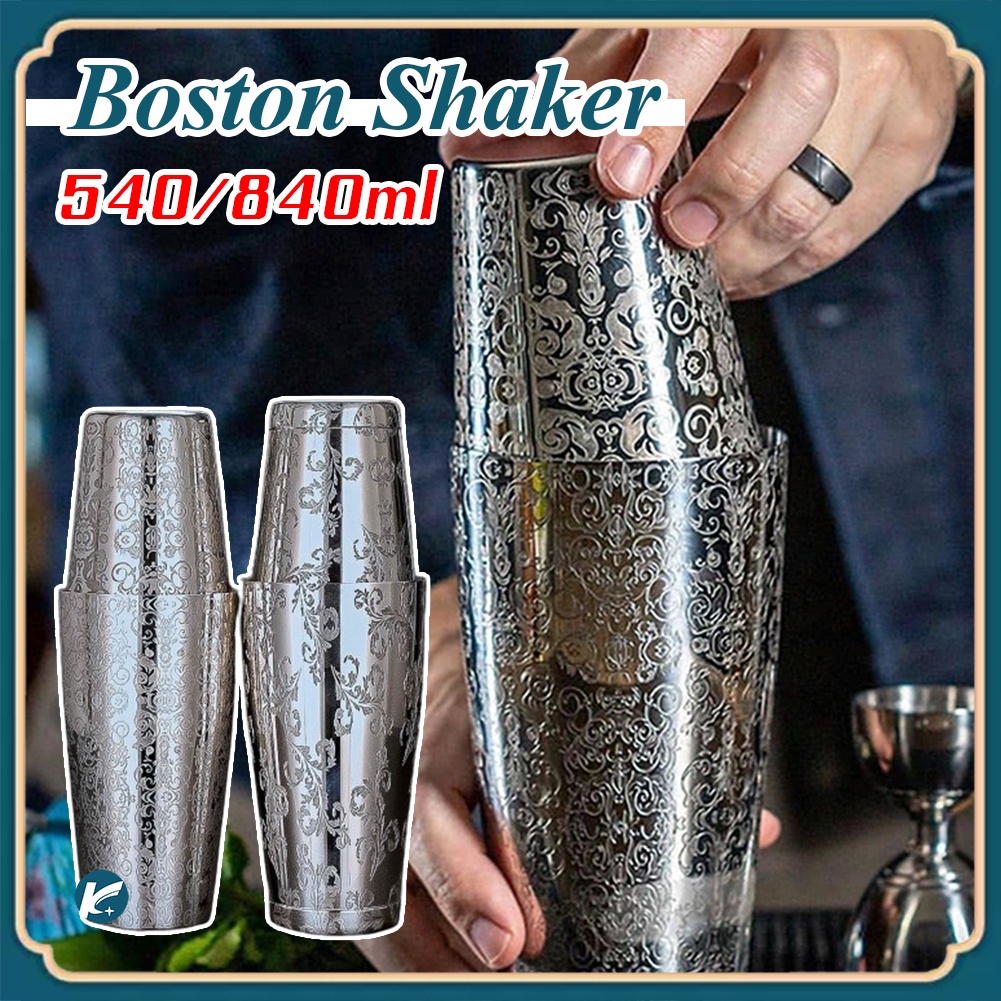 【KC】ชุดเครื่องปั่นค็อกเทล สเตนเลส สําหรับบาร์ 540/840ml  Boston shaker แก้วเชคค็อกเทล
