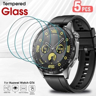 1/5Pcs ความแข็งกระจกนิรภัยสําหรับ Huawei นาฬิกา GT 6/5 41 มม.46 มม.Anti-Scratch ฟิล์มป้องกันหน้าจอสําหรับ Huawei นาฬิกา GT4 46 มม.