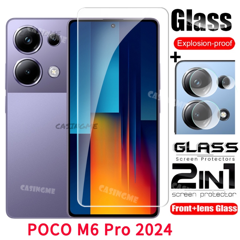 Poco M6 Pro 2024 ฟิล์มกระจกนิรภัยกันรอยหน้าจอ เลนส์กล้อง ด้านหลัง สําหรับ Poco M6Pro M6 PocoM6 Pro P