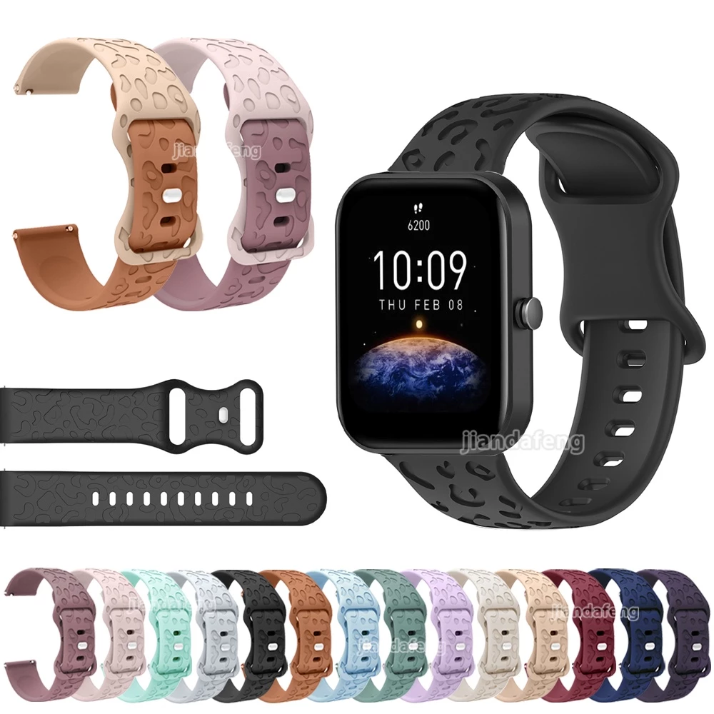 สายรัดข้อมือกันน้ําสายรัดซิลิโคนอ่อนนุ่มสําหรับ Huami Amazfit Bip 3 Pro Bip 6 5 GTS 4 Mini
