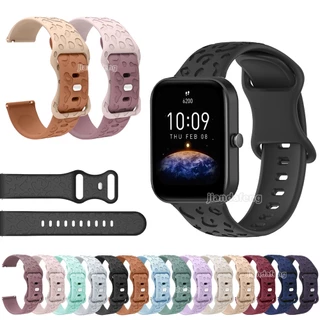 สายรัดข้อมือกันน้ําสายรัดซิลิโคนอ่อนนุ่มสําหรับ Huami Amazfit Bip 3 Pro Bip 6 5 GTS 4 Mini