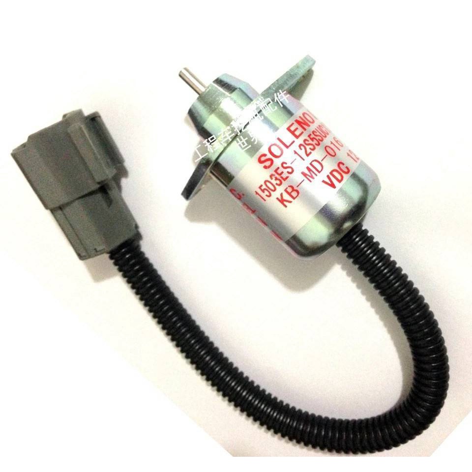 โซลินอยด์ท้ายปั้ม ดับเครื่องยนต์ KOMATSU , YANMAR PC30 , PC40 ไฟ 12V.