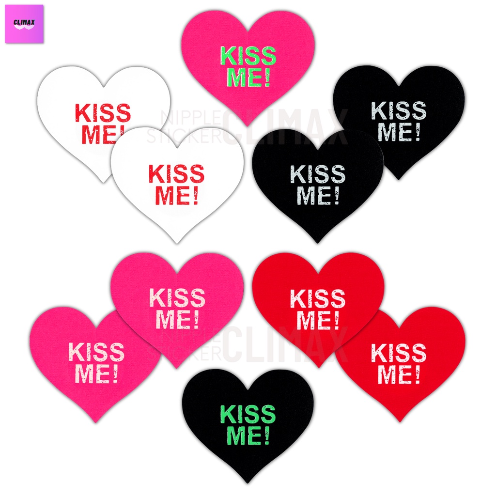 ❤️ สติกเกอร์ปิดหัวนม ❤️ KISS ME หัวใจ (ขั้นต่ำ 2 คู่ : คละแบบอื่นได้) ปิดจุก แปะนม แปะจุก แฟนซี เซ็ก