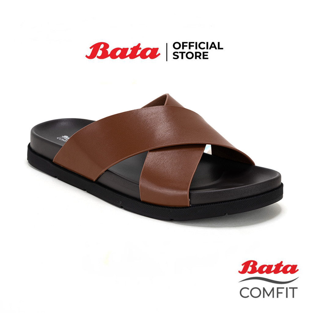Bata บาจา Comfit รองเท้าแตะเพื่อสุขภาพ พร้อมเทคโนโลยี Naturfit สำหรับผู้ชาย รุ่น Independence สีดำ8616738สีน้ำตาล 861473