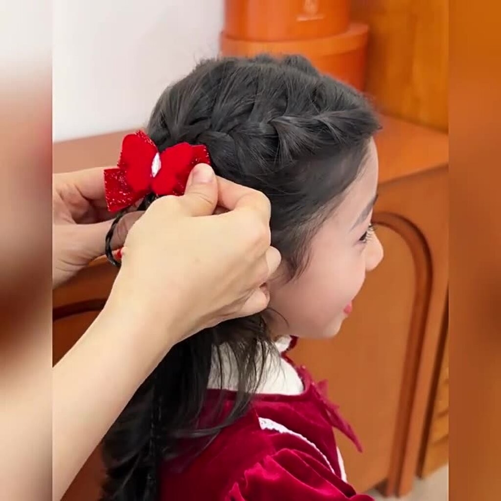 กิ๊บผมตรุษจีนพร้อมหางเปีย ประดับผมตรุษจีน กิ๊บแต่งผมพส.จีน - รูปที่ 2