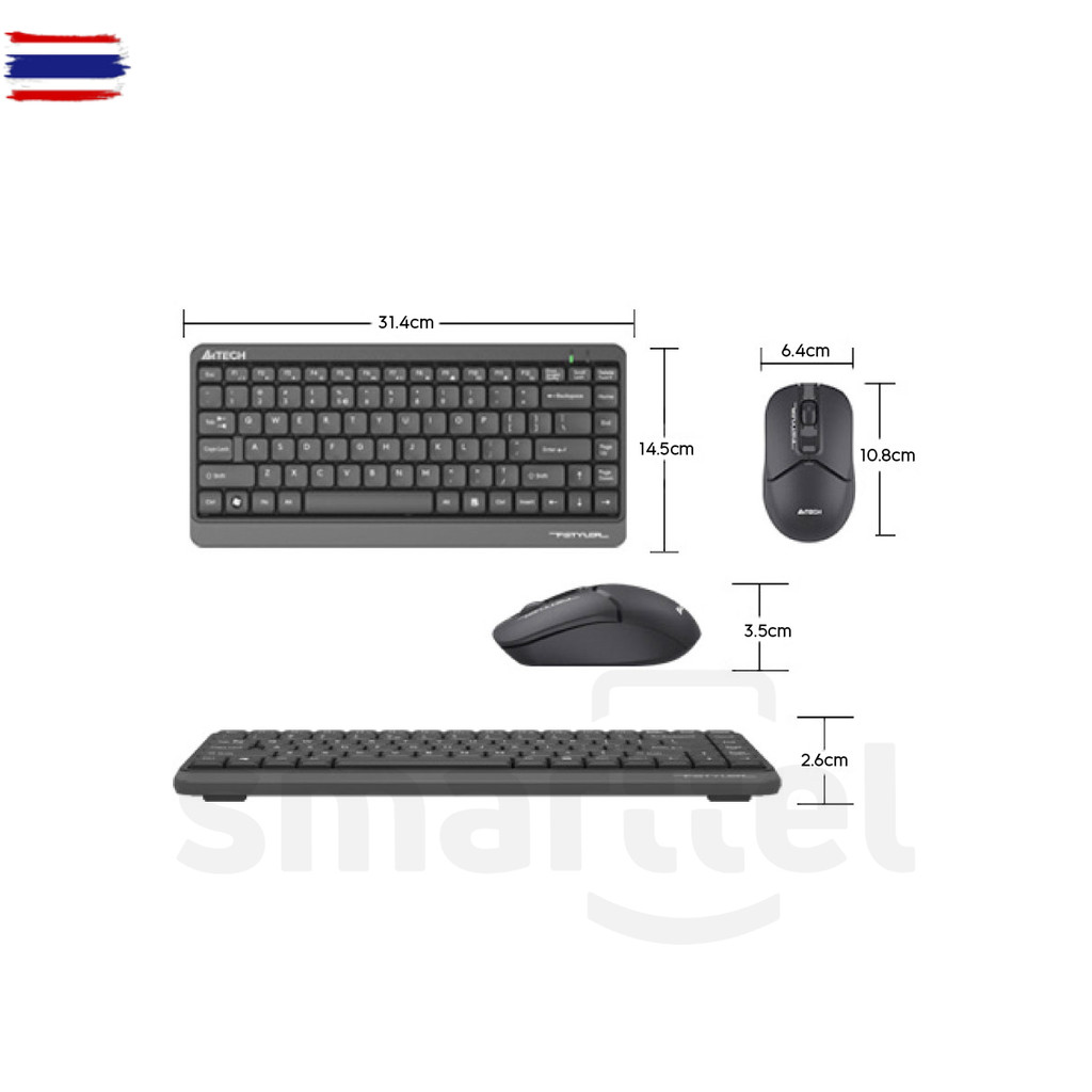 【แท้ 】A4TECH FG1112 แป้นภาษาไทย ชุดคีย์อร์ด เมาส์ไร้สาย 2.4 GHz | 1200 DPI | ล้อกว้าง | คีย์ลัดมัลติ