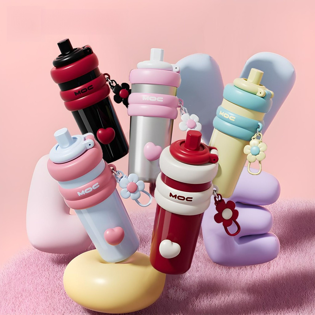 FQUAN(26oz)แก้วขนาดใหญ่ 750 มล. สำหรับเก็บความร้อนและความเย็น แก้วสำหรับนักเรียนหญิง คุ้มค่า ความจุข