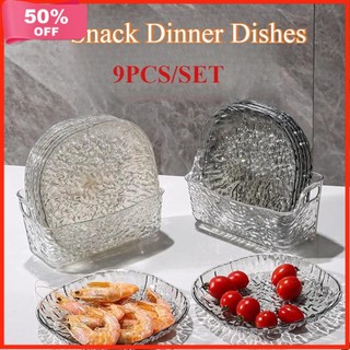 9PCS/SET Snack Bowls Fruit Plate Dessert Plate Bone Spitting Dish Candy Snack Dish Salad Dish