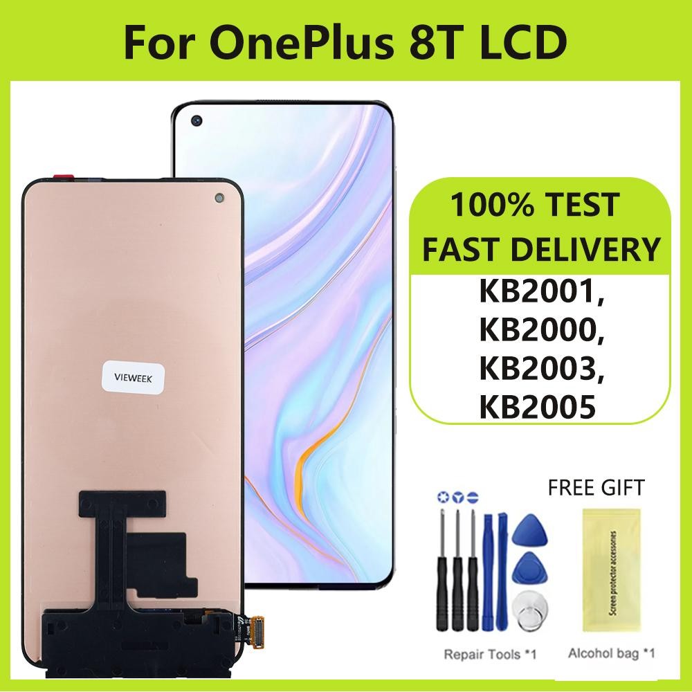 6.55 สําหรับ OnePlus 8T 1 + 8T LCD KB2001 KB2000 KB2003 KB2005 จอแสดงผล LCD Touch Screen Digitizer A