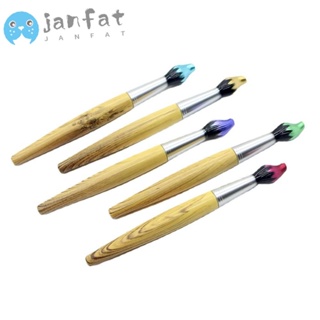 Janfat ใหม่ ปากกาลูกลื่น พลาสติกไม้ไผ่ พับได้ สีม่วง เขียว สําหรับสํานักงาน