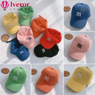 Lveror หมวกเบสบอล กันแดด ปักลายตัวอักษร M ปรับได้ สีพื้น