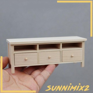 [Sunnimix2] เฟอร์นิเจอร์ตู้ทีวี ขนาดเล็ก สําหรับตกแต่งบ้านตุ๊กตา 1:12