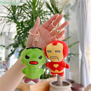 Fishstick1 พวงกุญแจ จี้ตุ๊กตาฟิกเกอร์ Spiderman Hulk Iron Man DIY สําหรับตกแต่งรถยนต์