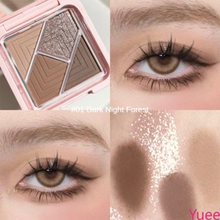 Dixi สี่สีอายแชโดว์แผ่นกันน้ำเหงื่อง่ายสี Girls Essential Multi-Functional Blush Eye Shadow แต่งหน้า yuee