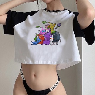 Pikmin trashy 2000s เสื้อครอปท็อป แฟชั่นเกาหลี สําหรับผู้หญิง Kawaii yk2 cyber y2k