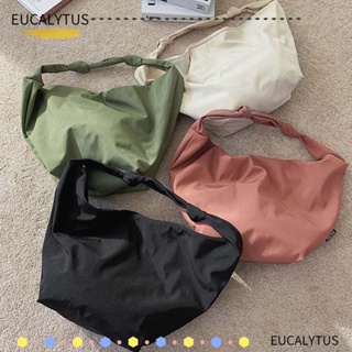 Eutus กระเป๋าสะพายไหล่ ผ้าไนล่อน โพลีเอสเตอร์ สีพื้น ความจุขนาดใหญ่ สําหรับผู้หญิง