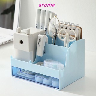 Aroma กล่องลิ้นชักพลาสติก 4 สี ประหยัดพื้นที่ สําหรับเก็บเครื่องสําอาง ปากกา ดินสอ