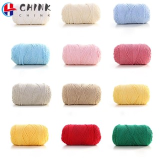 Chink เสื้อกันหนาว ผ้าวูลถักโครเชต์ แบบหนา สีพื้น 100 กรัม