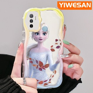 เคสโทรศัพท์มือถือ ซิลิโคนนุ่ม ใส กันกระแทก ลายการ์ตูนเอลซ่าน่ารัก สีครีม สําหรับ OPPO A53 2020 4G A53s 4G A32 A33 2020 A11s