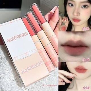 Cappuvini/Cappuvini Romantic Double-headed Lip Glaze Matte Lip Clay Moisturizing Lip GLOSS แต่งหน้าในประเทศนักเรียนราคาถูกลิปสติก nuuo