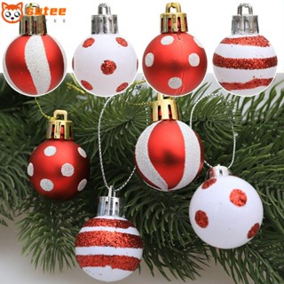 Sutee ลูกบอลพลาสติก สีแดง และสีขาว 3 ซม. สําหรับตกแต่งต้นคริสต์มาส