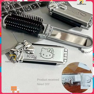 พร้อมสต็อก Sanrio Small Comb หวีพกพา เบาะลม พับได้ Mirror Lady Mini Massage Combing โดดเด่น_th