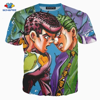 เสื้อยืด พิมพ์ลายอนิเมะ Jojo Bizarre Adventure สไตล์ฮาราจูกุ