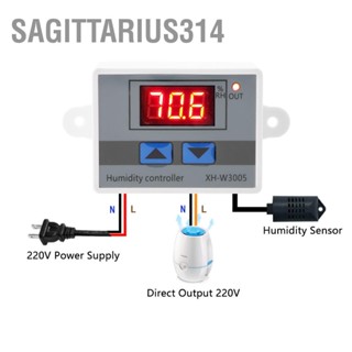 Sagittarius314 XH-W3005 เครื่องวัดความชื้นสัมพัทธ์แบบดิจิตอลตัวควบคุมความชื้นเซนเซอร์ 0 ~ 99% RH 12V/24V/220V