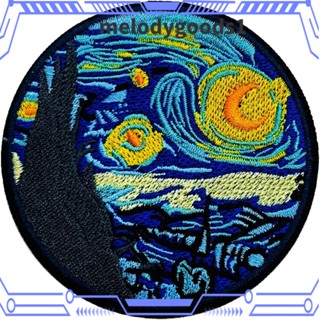 Melodygoods1 แผ่นแพทช์ปักลาย Van Gogh Starry Night 7.7 ซม. สําหรับกางเกงยีน