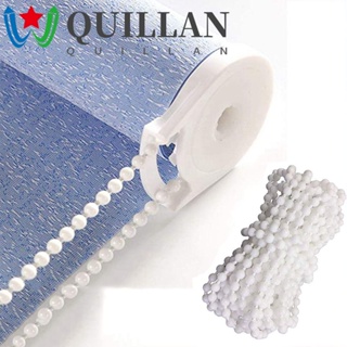 Quillan ผ้าม่านลูกปัดแนวตั้ง 10 เมตร ลูกกลิ้งพลาสติก สีขาว พร้อมตัวเชื่อมต่อสายโซ่ดึง