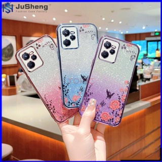 Jusheng เคสโทรศัพท์มือถือ ลายผีเสื้อกระพริบ สําหรับ Realme C35 MMHY