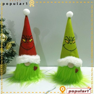 Popular ตุ๊กตาโนมเอลฟ์ ไร้หน้า สีเขียว สําหรับแขวนตกแต่งปาร์ตี้คริสต์มาส