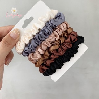 Luckybabys&gt; 6 ชิ้น ยางรัดผม ผู้หญิง สําหรับเครื่องประดับผม Sa Scrunchies ใหม่