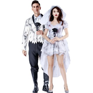 [0630]M-XL Vampire Evil Hell Spiritual Love Play Gray Female Ghost Festival Dress Uniform Halloween  costumes performance wear stage wear mens clothing Animation   game wearComic