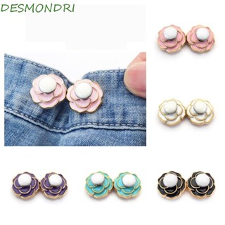 Desmondri Jean Fit หัวเข็มขัดรัดรูป, กระดุมหัวเข็มขัดเอว, ตัวรัดกระดุมกางเกง แบบโลหะผสม หรูหรา ปรับได้