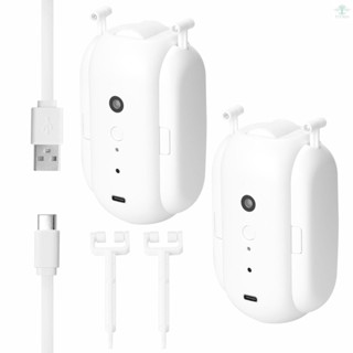 2pcs Tuya Smart Curtain Motor BT Voice Control Switch Electric Curtain Robot APP Control Timer Setup Compatible with Alexa Google Home for T-Rail/U-Rail