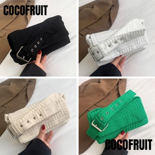 Cocofruit กระเป๋าสะพายไหล่ สีพื้น แบบนิ่ม แฟชั่นสําหรับสตรี