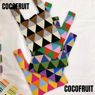 Cocofruit กระเป๋าถือ กระเป๋าสะพายไหล่ ผ้าถัก ใช้ซ้ําได้ สําหรับผู้หญิง