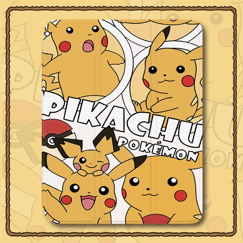 [เคส Ipad] เคสใส แบบนิ่ม ลายการ์ตูน Picchu มีช่องใส่ปากกา สําหรับ iPad Air5 Air4 Gen9 gen10 iPad Gen